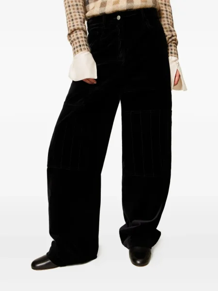 Pantaloni Twinset de catifea negru