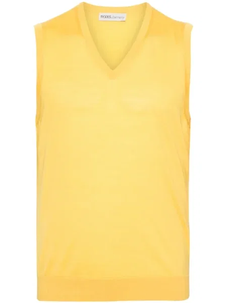 Kamizelka Modes Garments bez rękawów z wełny merino żółta