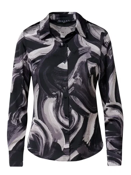 KOROSHI Bluză negru alb