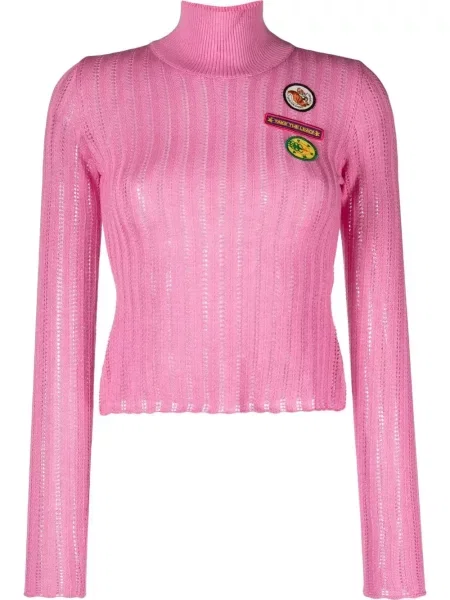 Haftowany sweter Cormio różowy