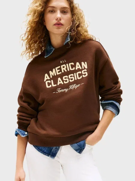 Махровий світшот Tommy Hilfiger коричневий