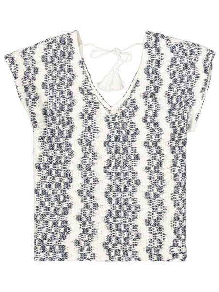GARCIA Tricou ecru / închis albastru