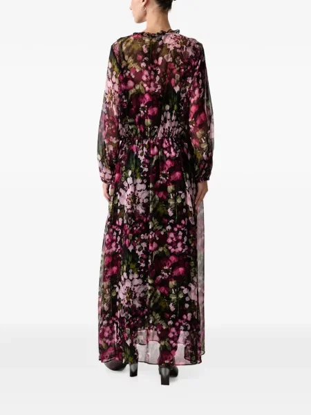 Rochie maxi Lola_casademunt cu model floral cu imagine negru