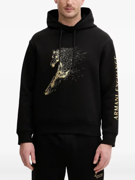 Grafic hanorac cu glugă Armani Exchange negru