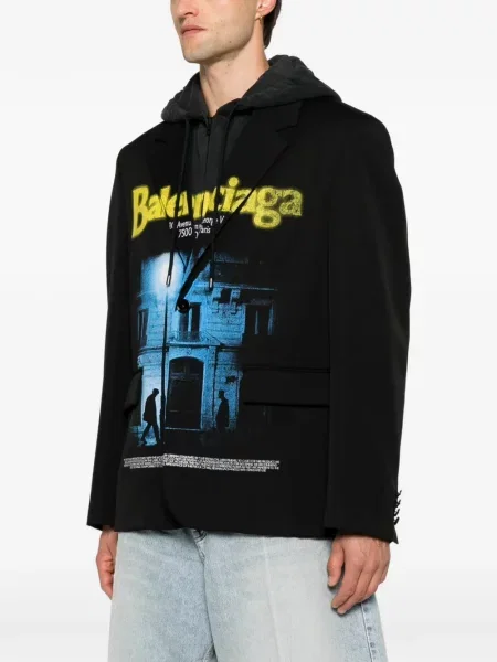 Geacă Balenciaga cu imagine gri