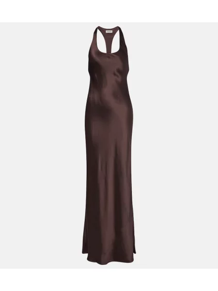 Rochie Staud din satin maro