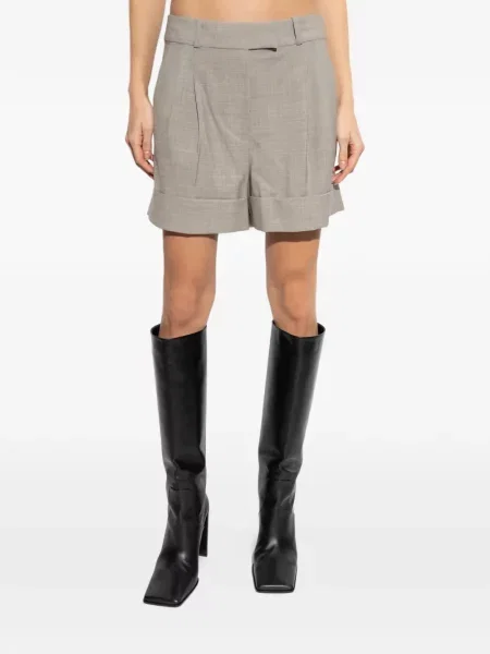 Pantaloni scurți Rag & Bone plisate gri