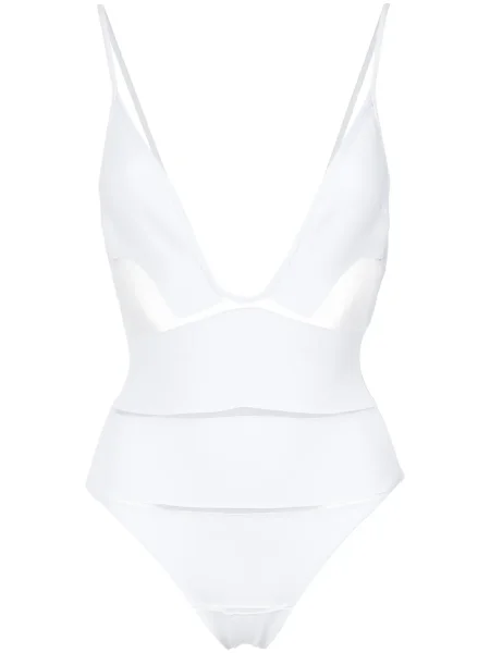 Strój kąpielowy Amir Slama z dekoltem w serek biały
