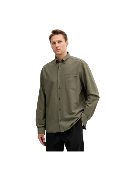 Koszula A.p.c. z logo z kołnierzem casual zielona