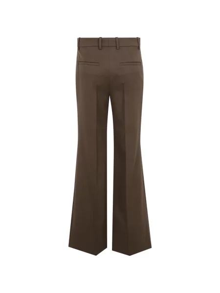 Pantaloni Chloé de lână evazate maro