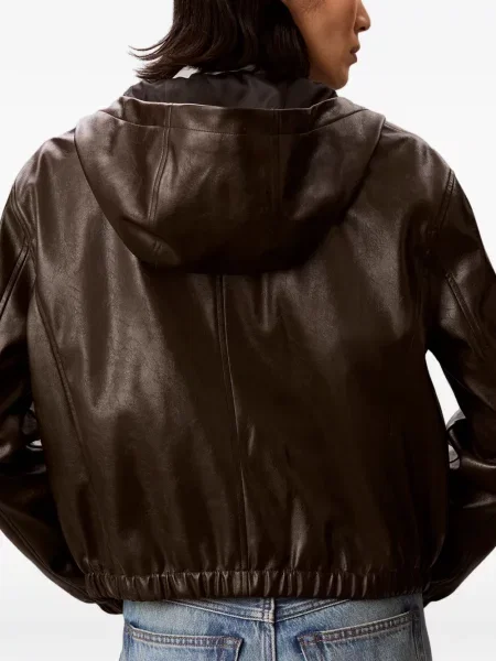 Geacă bomber Calvin Klein cu glugă maro