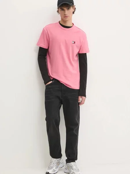 Majica z dolgimi rokavi Tommy Jeans črna