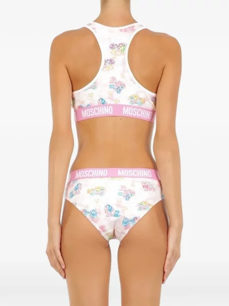 Pijamale Moschino cu autograf alb