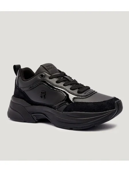 Tommy Hilfiger Sneakers Chunky Runner Patent negru