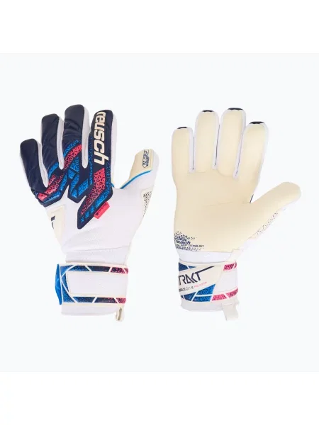 Rękawice bramkarskie Reusch Attrakt RE:GRIP NC blue/pink/white białe