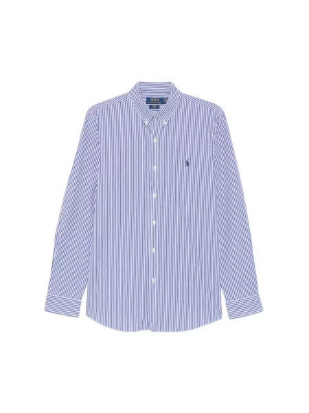 Koszula Polo Ralph Lauren w paski z paskiem niebieska