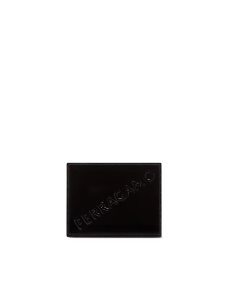 Portfel Salvatore Ferragamo skórzany z logo czarny
