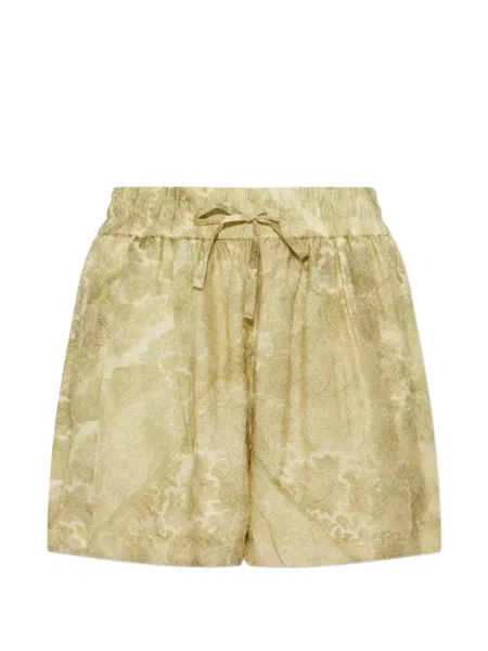 Pantaloni scurți Allsaints cu imagine cu model paisley verde
