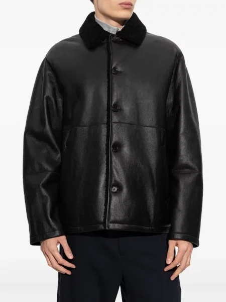 Gulerat geanta de piele Jil Sander negru