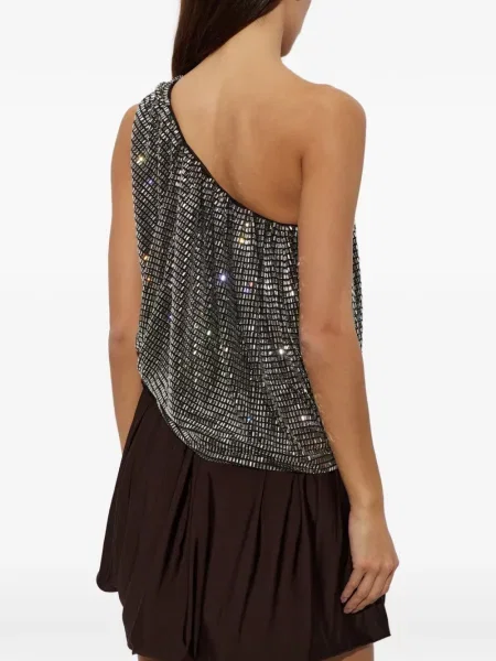 Stras decora rochie mini Self-portrait maro