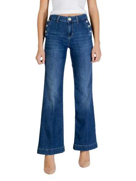 Jeansy o rozkloszowanym kroju z Liu Jo White niebieskie