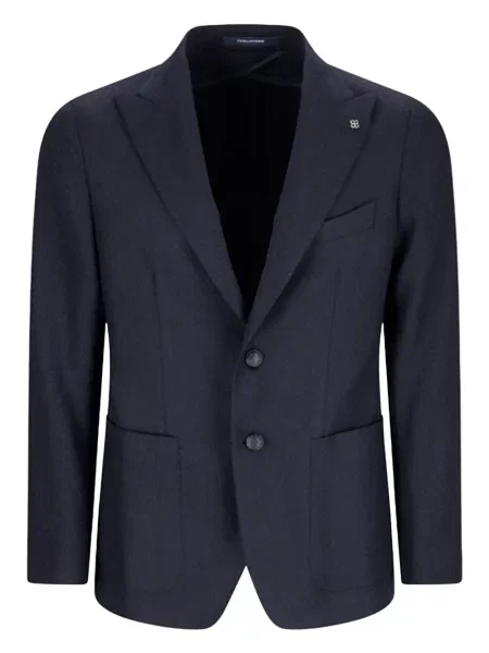 Geacă Tagliatore cu model herringbone albastru