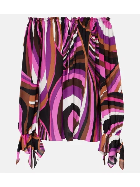 Top Pucci cu imagine roz