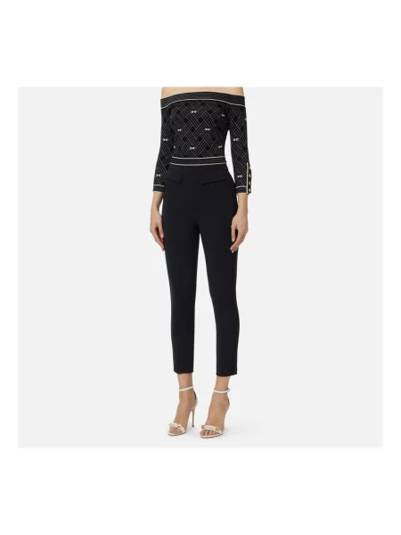 Elisabetta Franchi Pantaloni țigarete negru