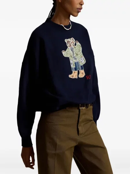 Cravată Polo Ralph Lauren de catifea cord de drumeție albastru