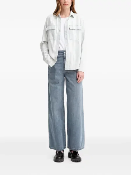 Pulover Levi's® skinny fit cu imagine cu decolteu rotund galben