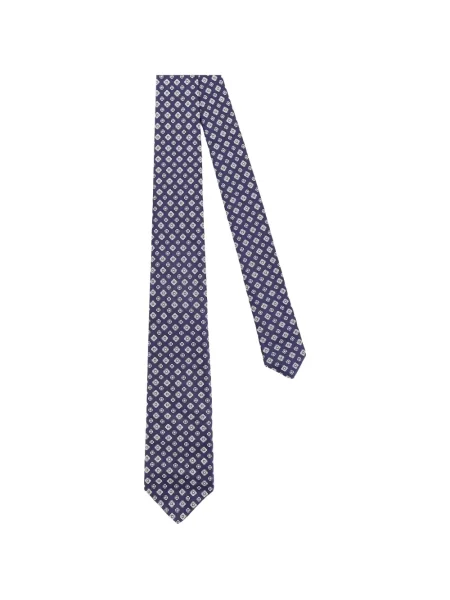 Cravată Kiton cu imagine cu imprimeu geometric albastru