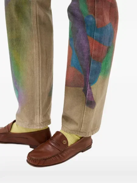 Kožené loafers Versace hnědé