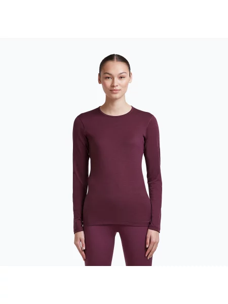 Bluză termoactivă pentru femei Icebreaker Oasis Crewe Dark Berry