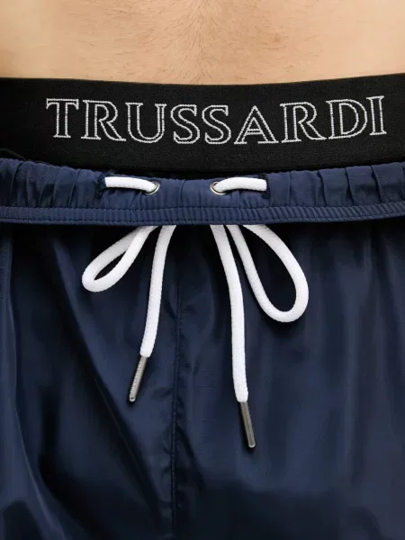 Долнища на бански Trussardi с принт с връзки синьо