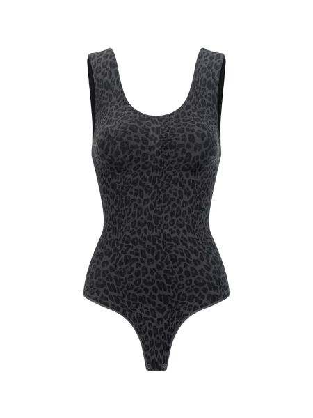 Cfab Alakformáló body Tank Bodysuit Sculpting Shapewear mit String farmer fekete