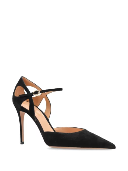 Pantofi cu toc Gianvito Rossi din piele de căprioară negru