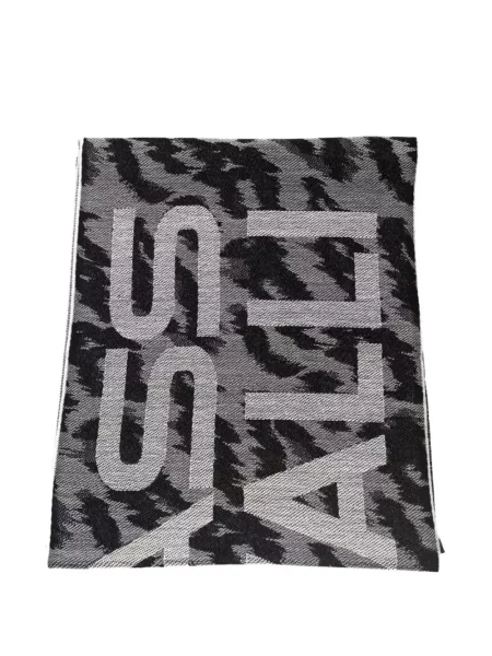 Fular Cavalli Class cu imagine din jacard negru