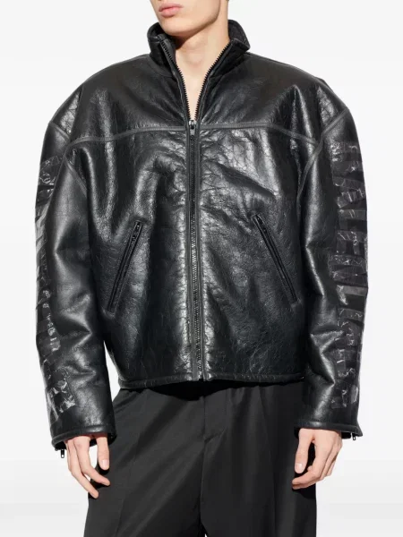 Geacă Balenciaga cu autograf negru