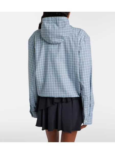 Geacă Acne Studios în carouri albastru