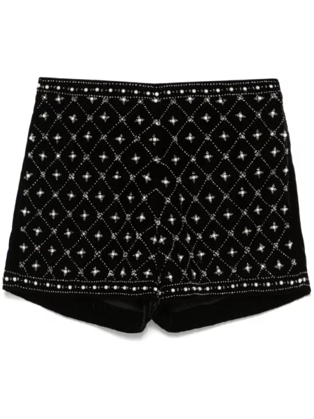 Pantaloni scurți Twinset de catifea negru