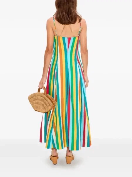 Rochie midi Simon Miller cu dungi cu imagine albastru