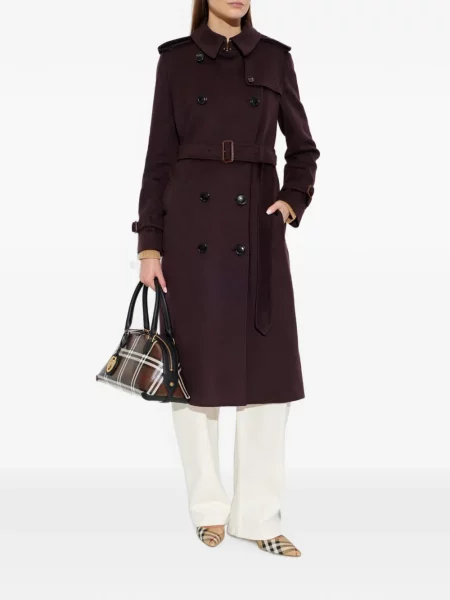 Двуредно палто Burberry виолетово