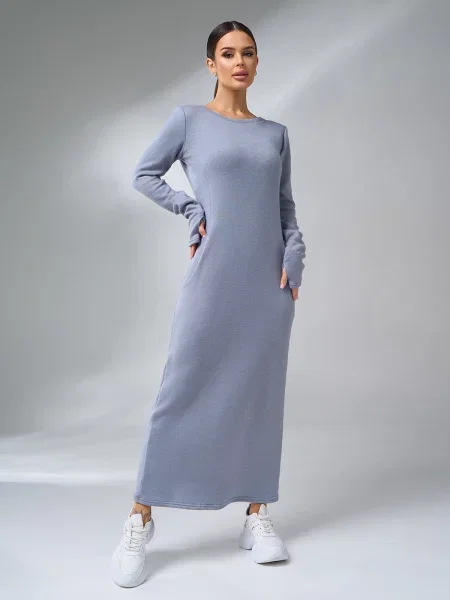 Вовняна Сукня максі ISSA Plus сірий