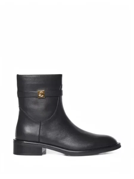 Botine Coccinelle din piele cu autograf negru