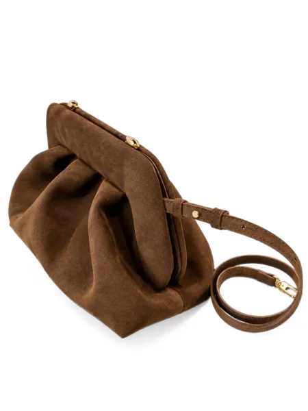 Geanta crossbody Themoirè cu volane maro