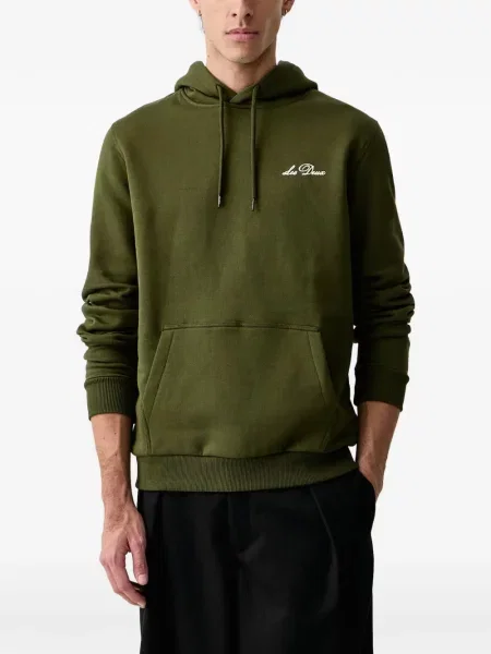 Bluza z kapturem Les Deux z logo ze sznurkiem zielona