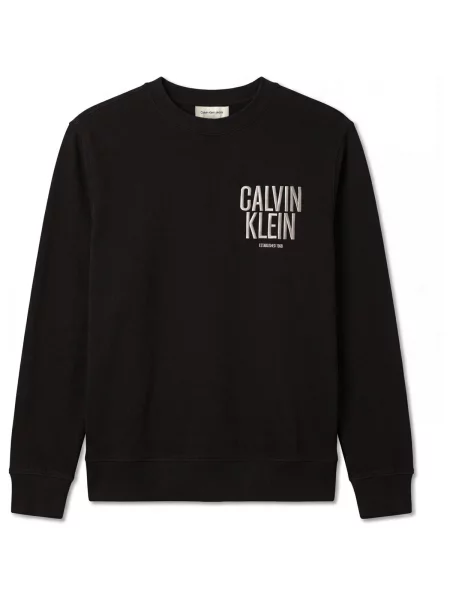 Palton Calvin Klein Jeans clasic din material terry negru