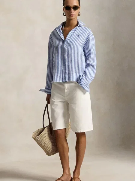 Bluzka Polo Ralph Lauren z długim rękawem niebieska