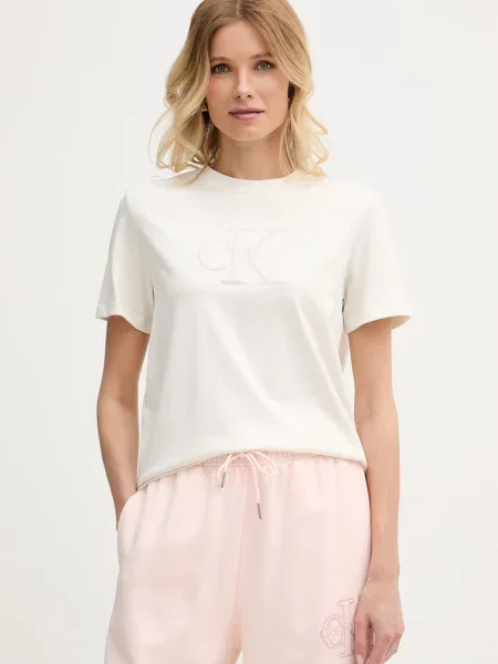 Calvin Klein Jeans tricou pentru femei din bej