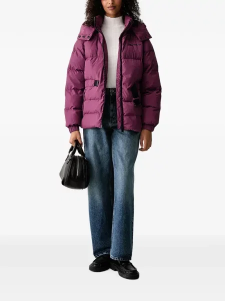 Cu centură geacă de blugi Karl Lagerfeld Jeans cu glugă violet
